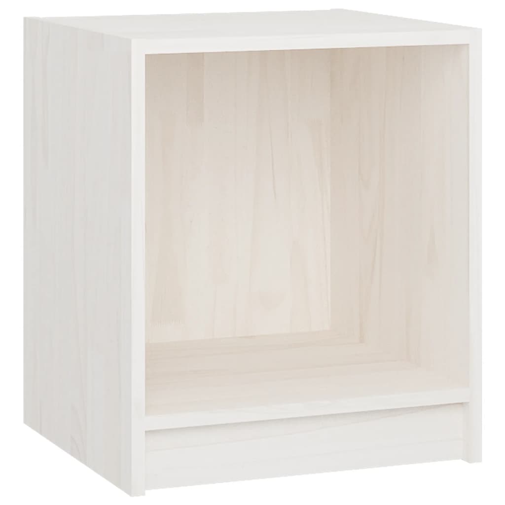 White Solid Pine Bedside Cabinets - 2 pcs, 35.5x33.5x41.5 cm