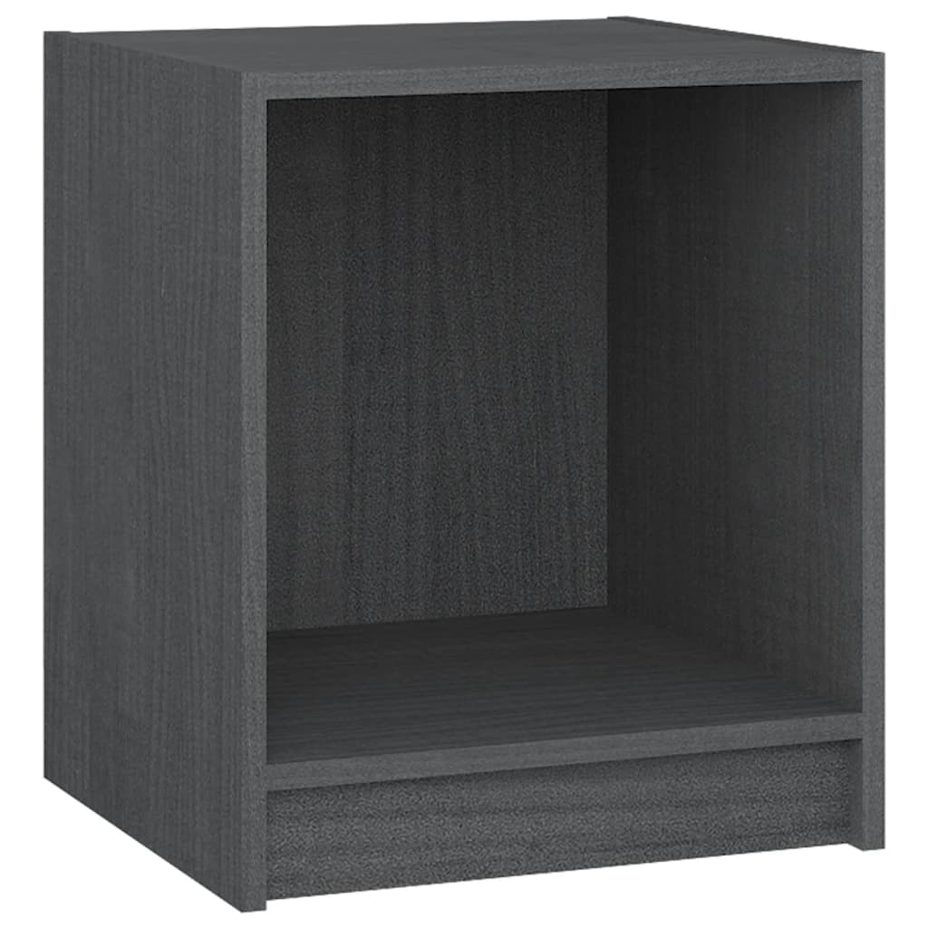 Solid Pinewood Bedside Cabinets 2pcs Grey 35.5x33.5x41.5 cm