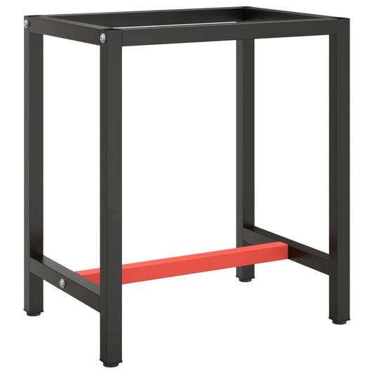 Dual-Tone Metal Work Bench Frame, Black & Red, 70x50x79 cm