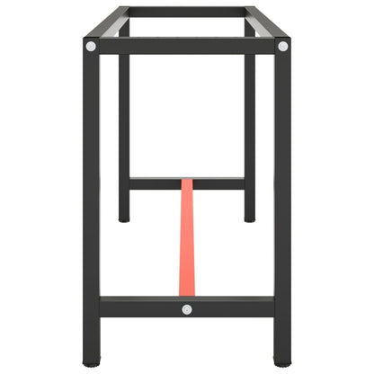 Metal Work Bench Frame: Matte Black & Red, 140x50x79 cm