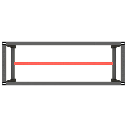 Metal Work Bench Frame: Matte Black & Red, 140x50x79 cm
