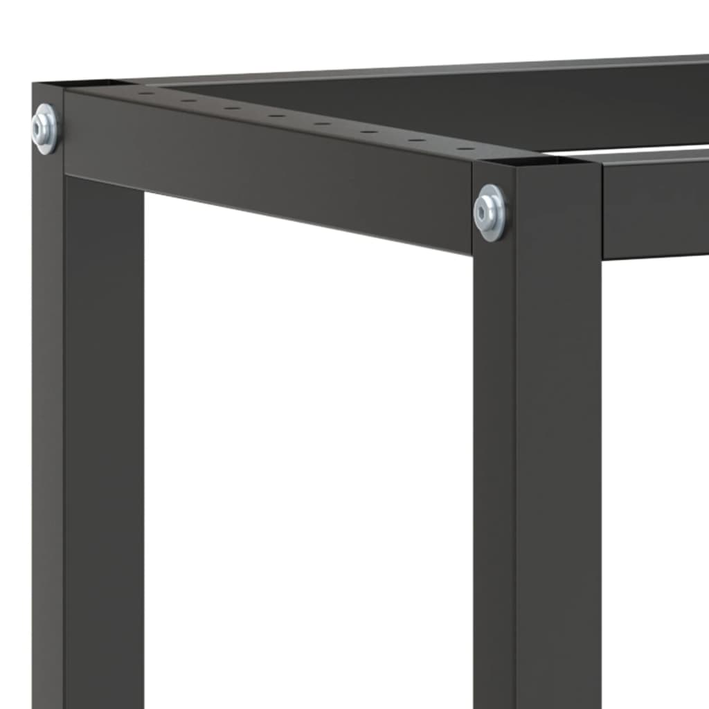 Metal Work Bench Frame: Matte Black & Red, 140x50x79 cm