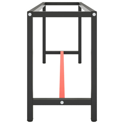 Dual-Tone Matte Black & Red Metal Work Bench Frame 190x50x79 cm