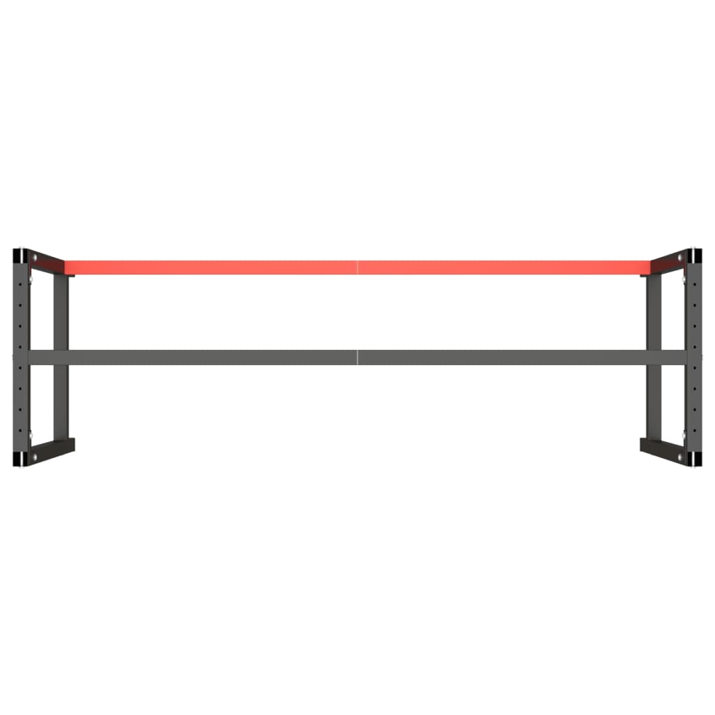 Dual-Color Metal Work Bench Frame, Matte Black/Red, 180x57x79 cm
