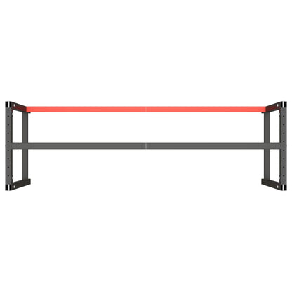Dual-Color Metal Work Bench Frame, Matte Black/Red, 180x57x79 cm