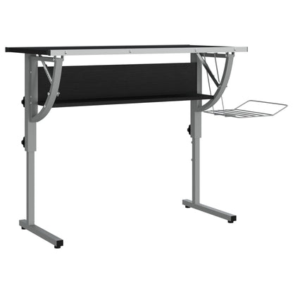 Adjustable Black & Grey Craft Desk, 110x53 cm, Engineered Wood & Steel