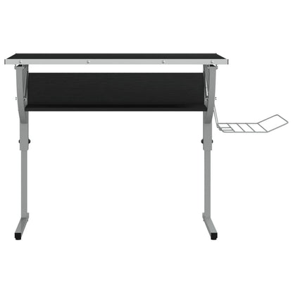 Adjustable Black & Grey Craft Desk, 110x53 cm, Engineered Wood & Steel
