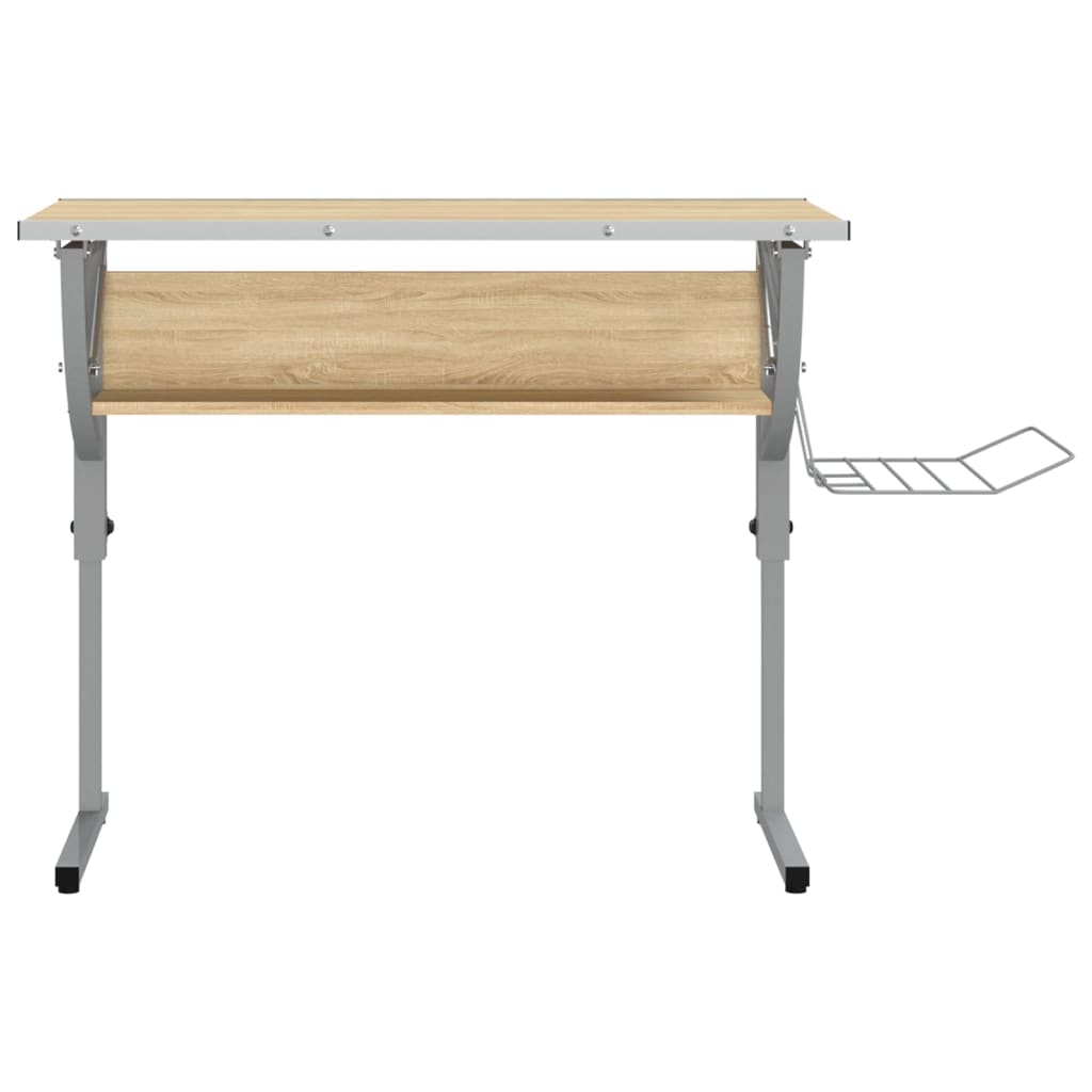 Adjustable Craft Desk, Sonoma Oak & Grey, 110x53cm, Wood & Steel