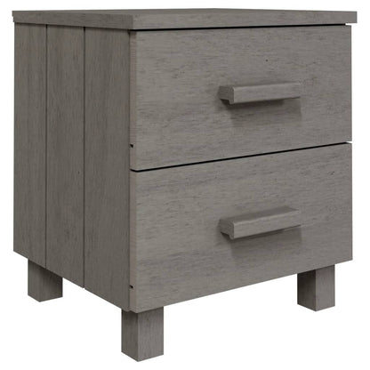 Solid Pinewood Bedside Cabinet HAMAR Light Grey 40x35x44.5 cm