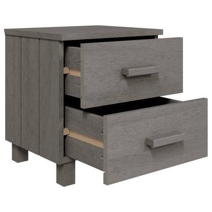 Solid Pinewood Bedside Cabinet HAMAR Light Grey 40x35x44.5 cm