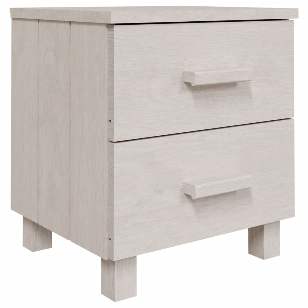 Solid Wood Bedside Cabinets, White HAMAR 2 pcs, 40x35x44.5 cm