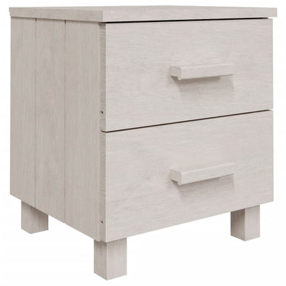 Solid Wood Bedside Cabinets, White HAMAR 2 pcs, 40x35x44.5 cm