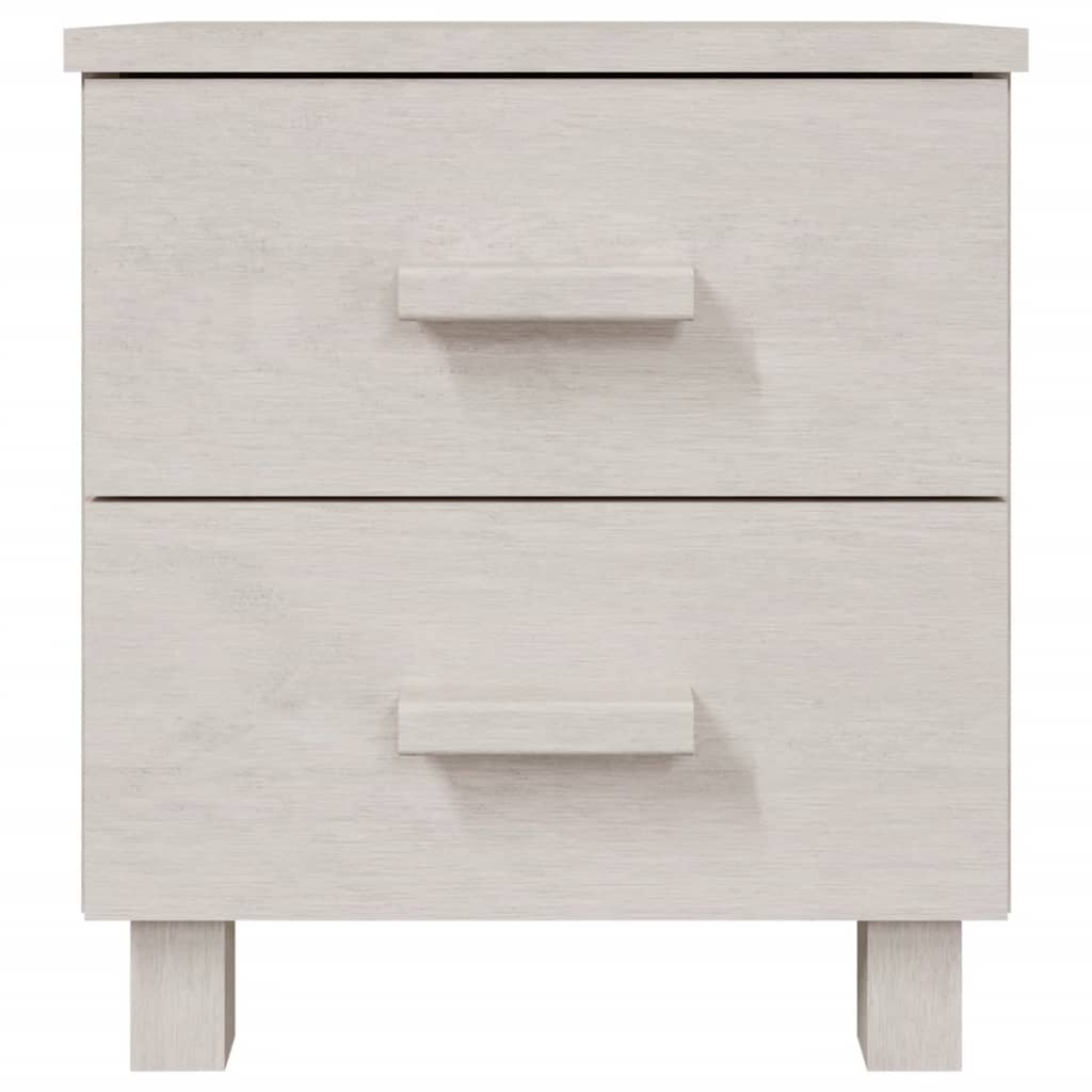 Solid Wood Bedside Cabinets, White HAMAR 2 pcs, 40x35x44.5 cm
