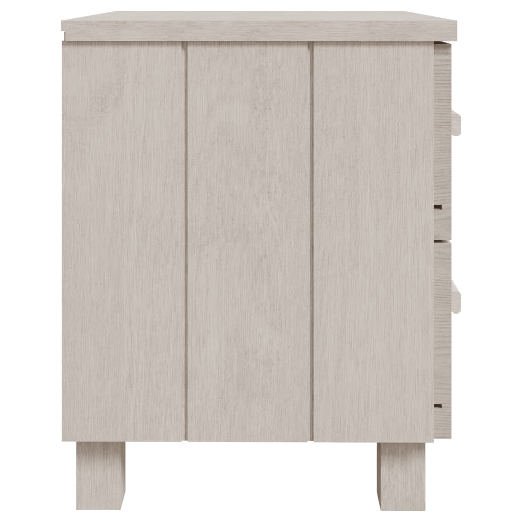 Solid Wood Bedside Cabinets, White HAMAR 2 pcs, 40x35x44.5 cm
