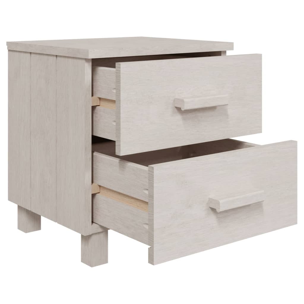 Solid Wood Bedside Cabinets, White HAMAR 2 pcs, 40x35x44.5 cm