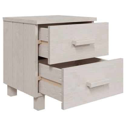 Solid Wood Bedside Cabinets, White HAMAR 2 pcs, 40x35x44.5 cm