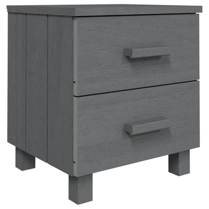 HAMAR 2-Piece Dark Grey Bedside Cabinets, Solid Wood, 40x35x44.5 cm