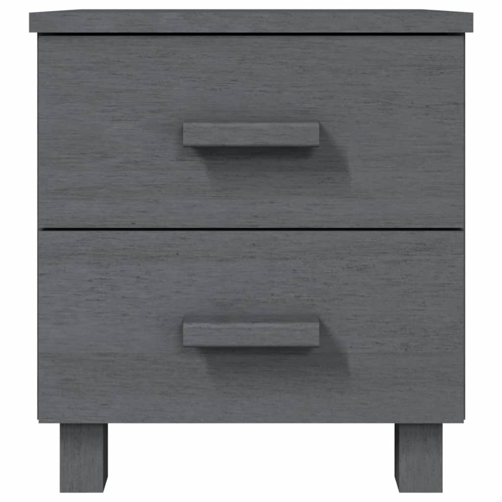 HAMAR 2-Piece Dark Grey Bedside Cabinets, Solid Wood, 40x35x44.5 cm