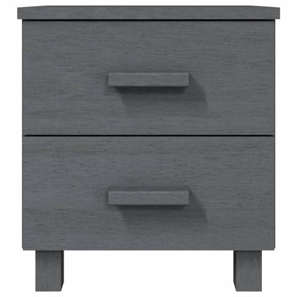 HAMAR 2-Piece Dark Grey Bedside Cabinets, Solid Wood, 40x35x44.5 cm