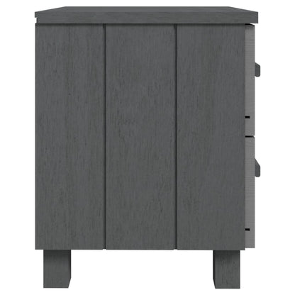 HAMAR 2-Piece Dark Grey Bedside Cabinets, Solid Wood, 40x35x44.5 cm