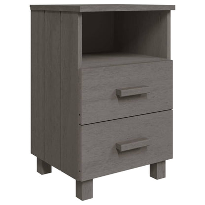 HAMAR Light Grey Pine Bedside Cabinet 40x35x62 cm - Solid Wood