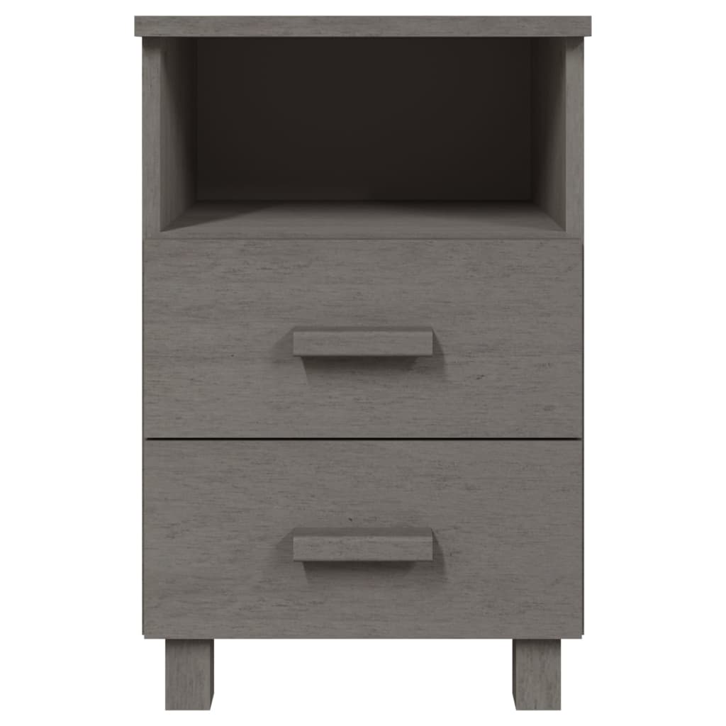 HAMAR Light Grey Pine Bedside Cabinet 40x35x62 cm - Solid Wood