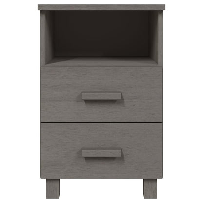 HAMAR Light Grey Pine Bedside Cabinet 40x35x62 cm - Solid Wood