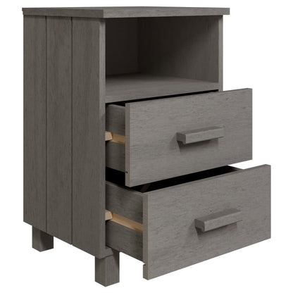 HAMAR Light Grey Pine Bedside Cabinet 40x35x62 cm - Solid Wood