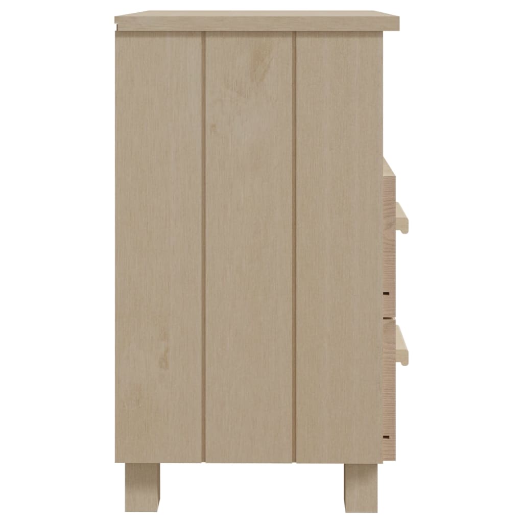 Solid Wood Bedside Cabinets HAMAR 2pcs, Honey Brown 40x35x62cm