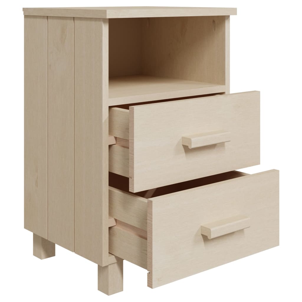 Solid Wood Bedside Cabinets HAMAR 2pcs, Honey Brown 40x35x62cm