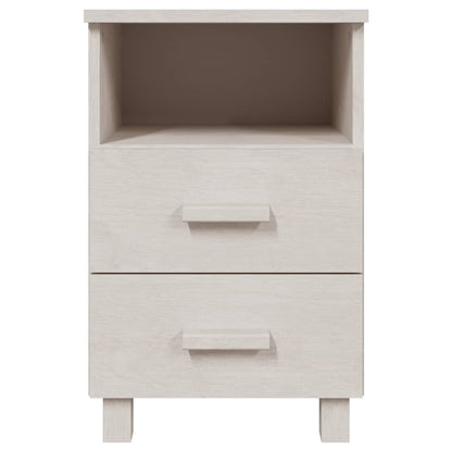 Solid Wood White Bedside Cabinets - HAMAR Set of 2, 40x35x62 cm