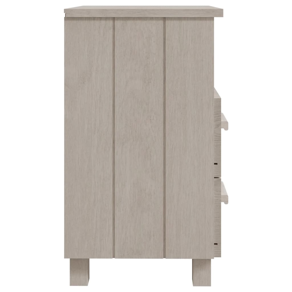 Solid Wood White Bedside Cabinets - HAMAR Set of 2, 40x35x62 cm
