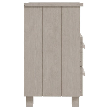 Solid Wood White Bedside Cabinets - HAMAR Set of 2, 40x35x62 cm