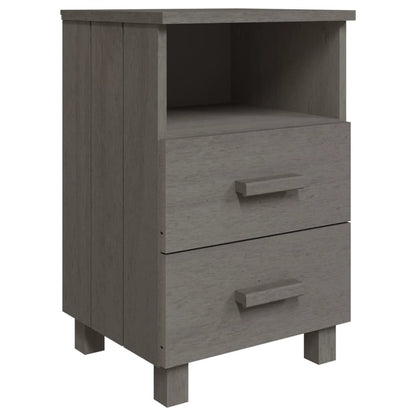 Solid Wood HAMAR Bedside Cabinets, Light Grey, 2 pcs, 40x35x62 cm