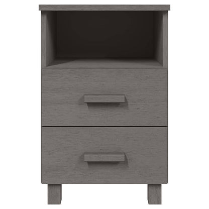 Solid Wood HAMAR Bedside Cabinets, Light Grey, 2 pcs, 40x35x62 cm