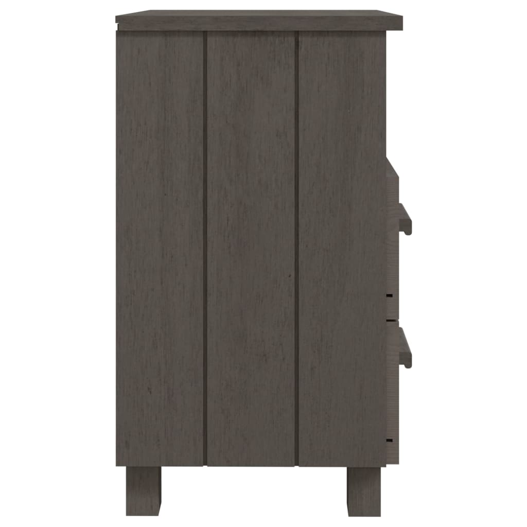 Solid Wood HAMAR Bedside Cabinets, Light Grey, 2 pcs, 40x35x62 cm