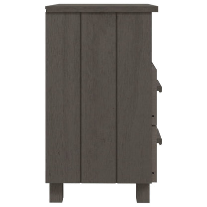 Solid Wood HAMAR Bedside Cabinets, Light Grey, 2 pcs, 40x35x62 cm