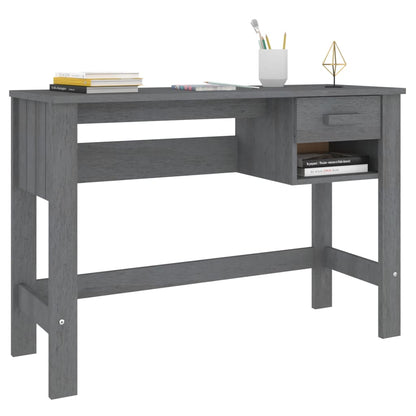 HAMAR Solid Wood Desk - Dark Grey, 110x40x75 cm Pine Wood
