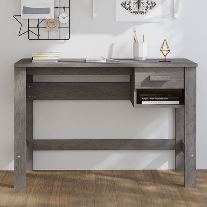 Solid Wood Pine Desk HAMAR, Light Grey, 110x40x75 cm