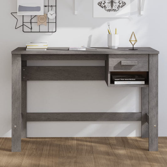 Solid Wood Pine Desk HAMAR, Light Grey, 110x40x75 cm