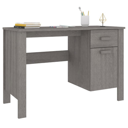 Solid Wood Pine Desk HAMAR - Light Grey, 113x50x75 cm