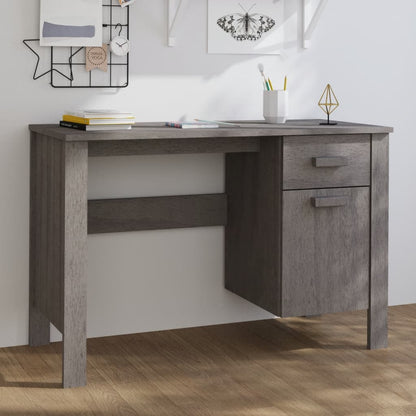Solid Wood Pine Desk HAMAR - Light Grey, 113x50x75 cm