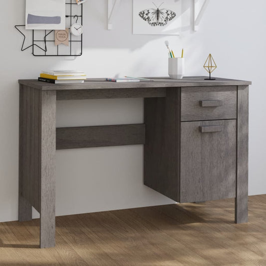 Solid Wood Pine Desk HAMAR - Light Grey, 113x50x75 cm