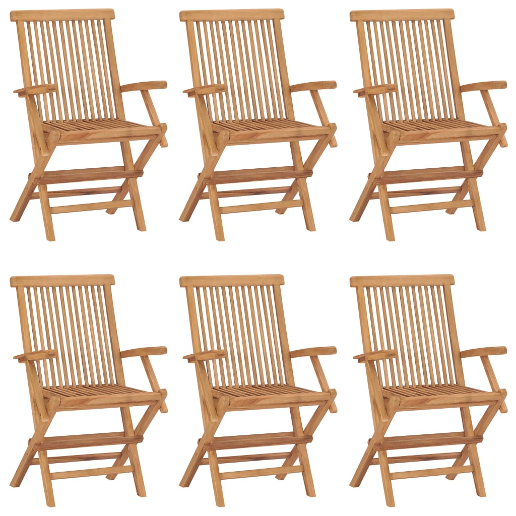 6-Piece Solid Teak Wood Folding Garden Chairs - Durable & Stylish