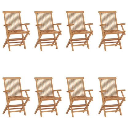 8-Piece Folding Garden Chairs, Solid Teak Wood, Durable & Stylish