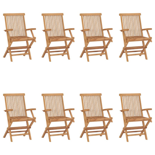 8-Piece Folding Garden Chairs, Solid Teak Wood, Durable & Stylish