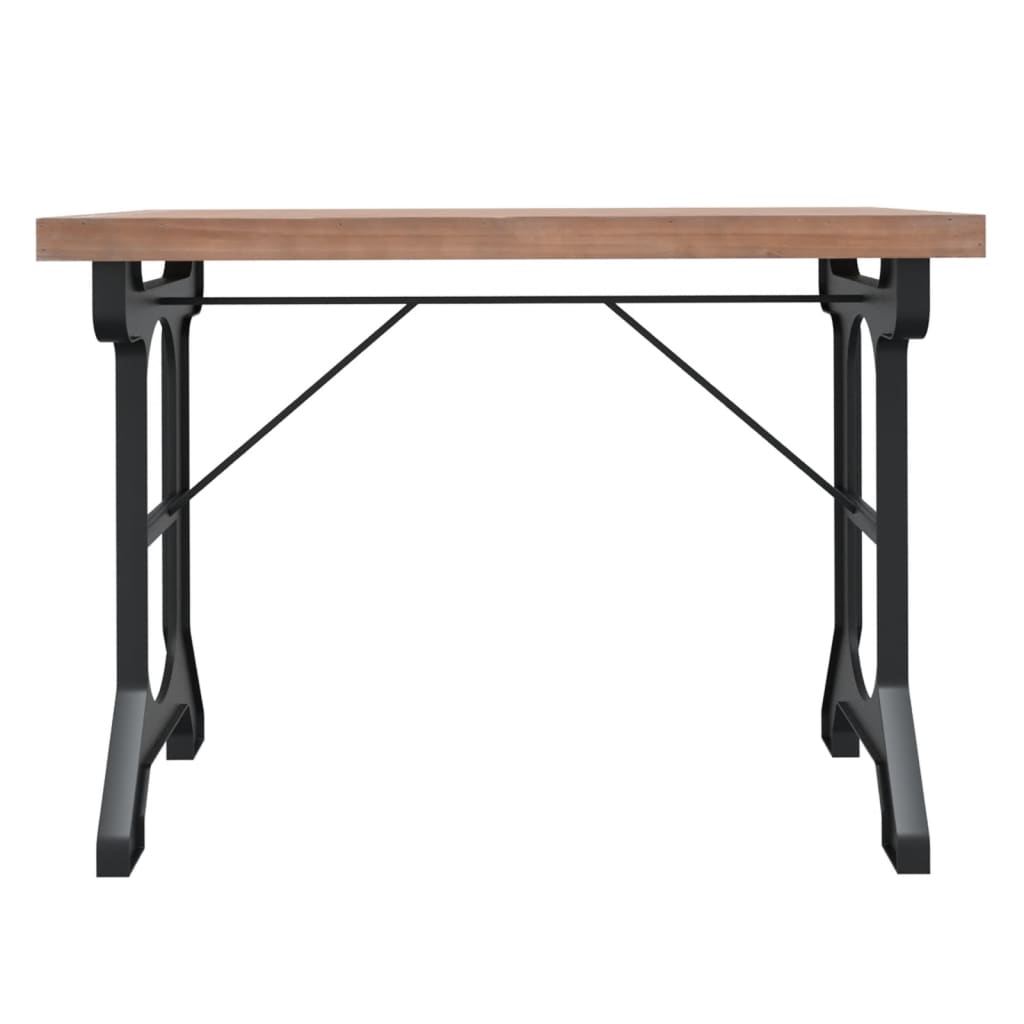 Solid Wood Fir & Iron Dining Table 110x65x82 cm - Rustic Charm