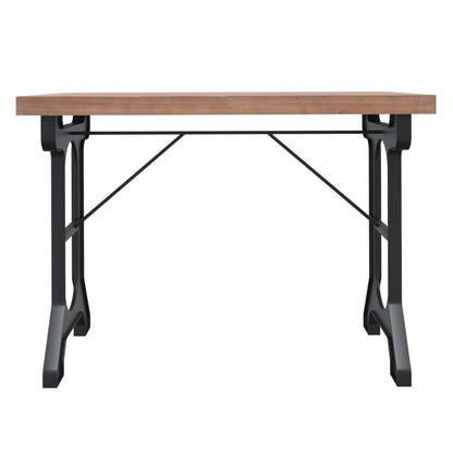 Solid Wood Fir & Iron Dining Table 110x65x82 cm - Rustic Charm