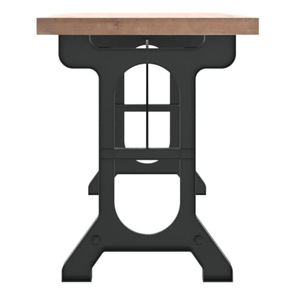Solid Wood Fir & Iron Dining Table 110x65x82 cm - Rustic Charm