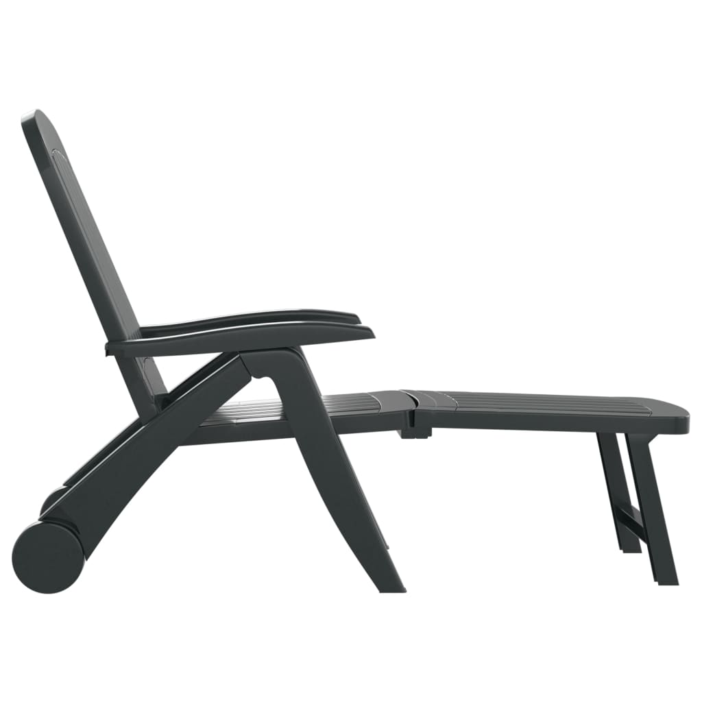 Green Polypropylene Folding Sun Lounger - Durable & Stylish Relaxation